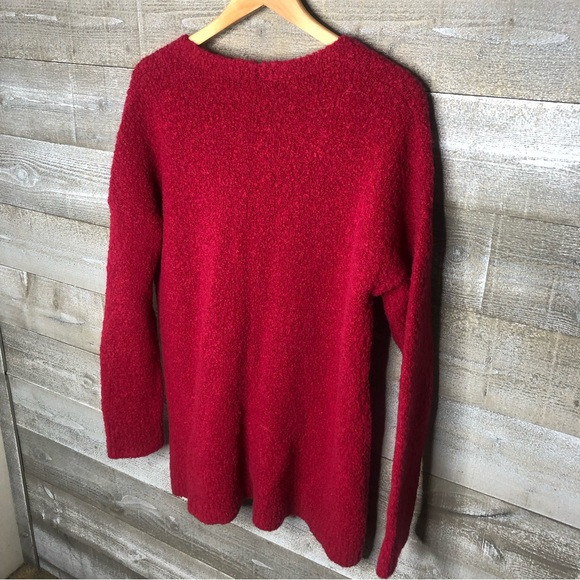 Coldwater Creek red petite large wool blend button down cardigan sweater - Picture 2 of 4